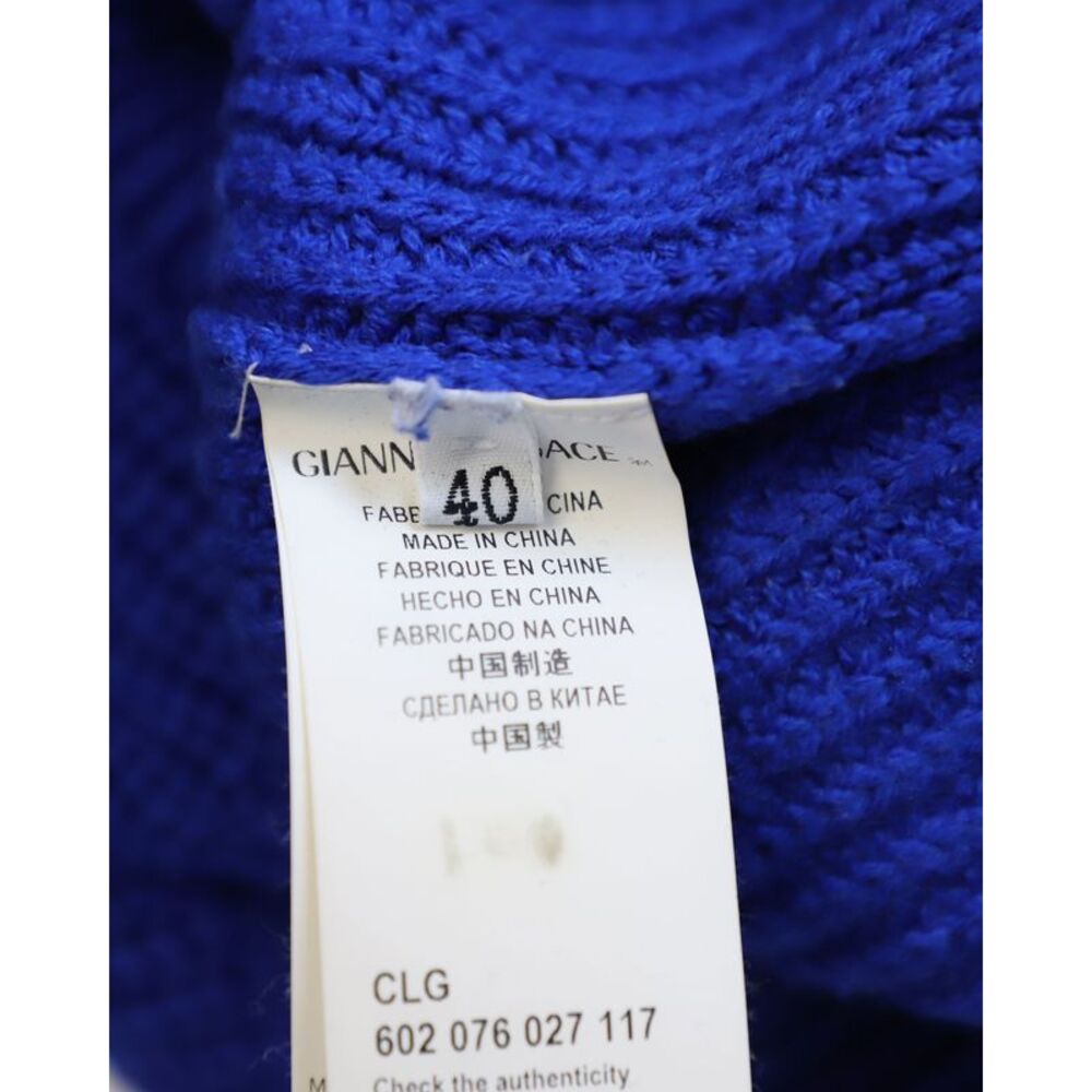 Versace Cable Knit Mini Dress in Royal Blue Wool - Picture 6 of 8